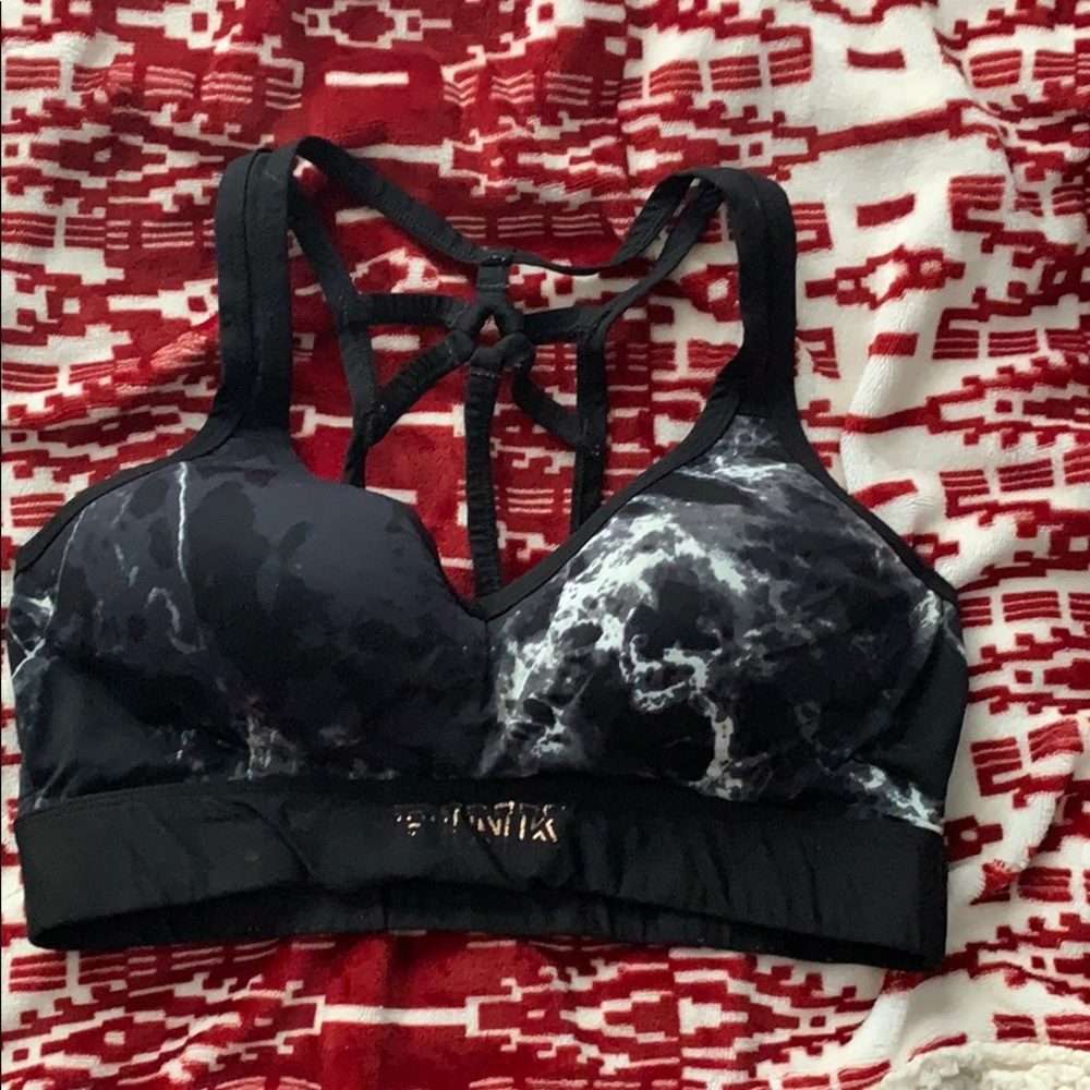 Pink padded sports bra